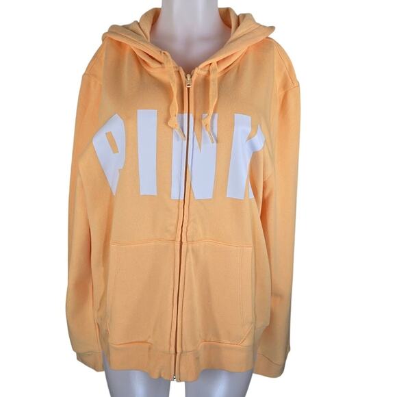 Victoria Secret Pink Full Zip Fleece Lined Hooded Winter Jacket XXL NWT - Picture 1 of 6
